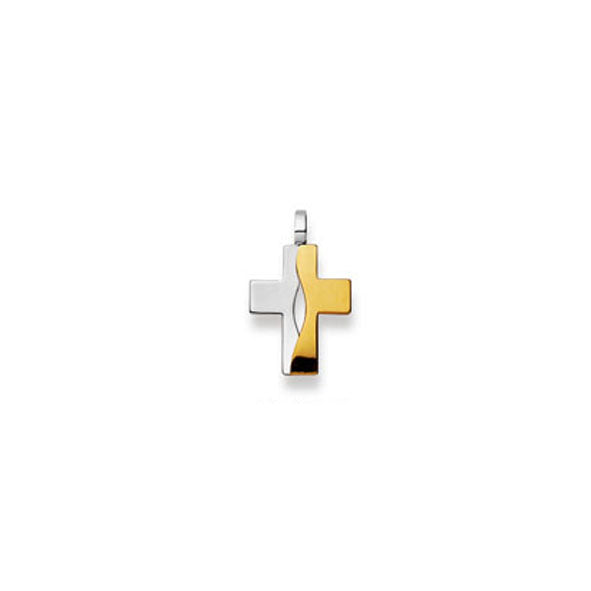 Anhänger 750/18 K Bicolor Kreuz - 1558.02650/0002