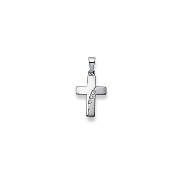 Anhänger 750/18 K Weissgold Kreuz mit Diamant - 1258.02968/0001