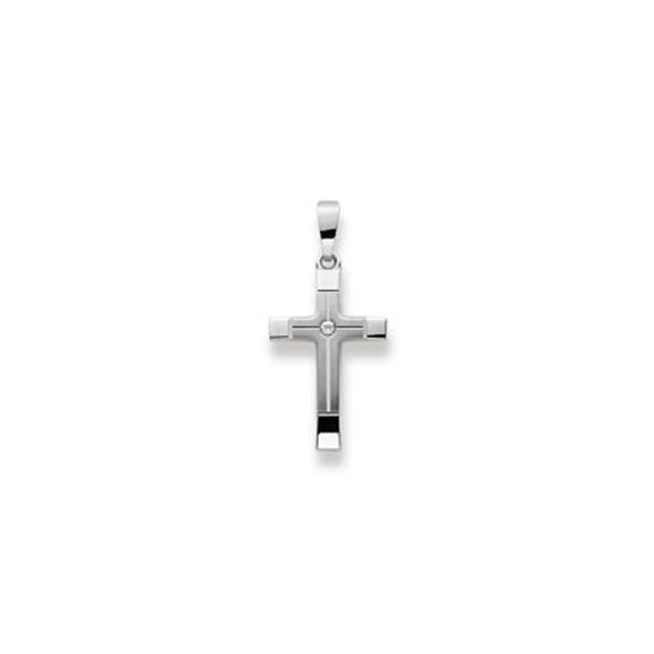 Anhänger 750/18 K Weissgold Kreuz mit Zirkonia - 1258.03332/0001