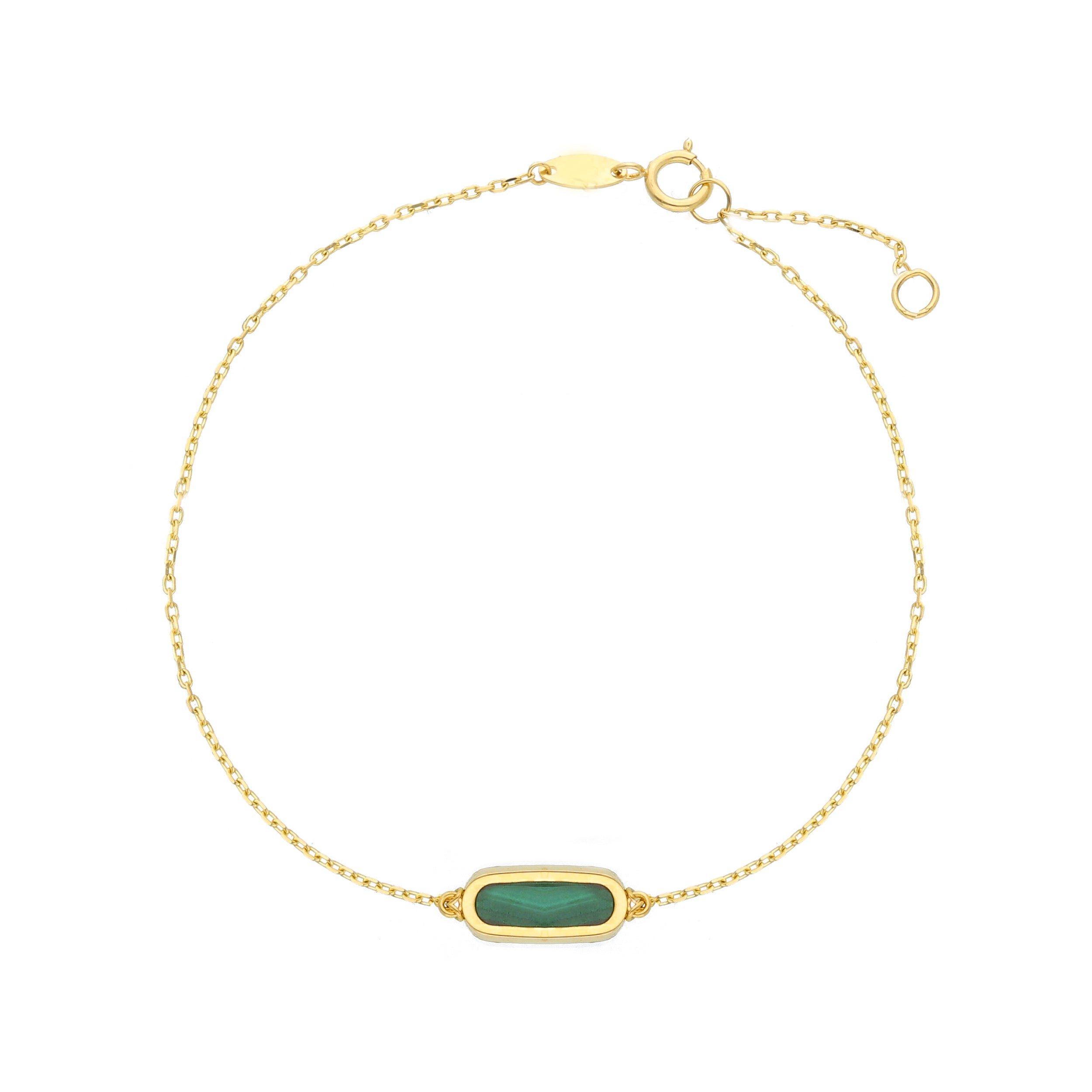 Damen Armband in 750/18 Karat Gelbgold mit Malachit - 277665