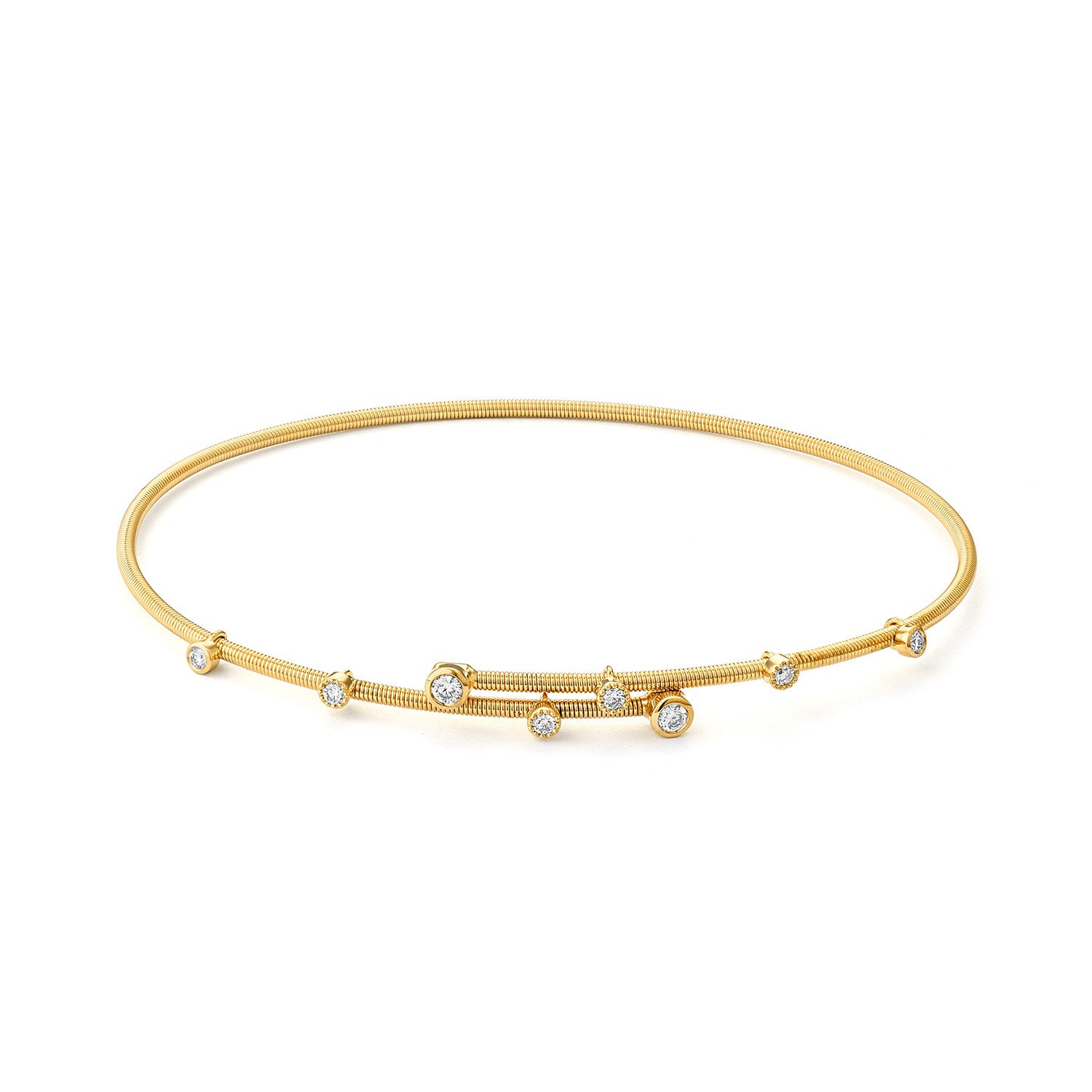 Armreif in 18 Karat Gelbgold mit gefassten Diamanten - G0180002GYN70