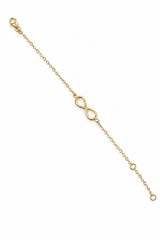 Baby Kinder Gelbgold Armband mit Unendlichkeitszeichen 