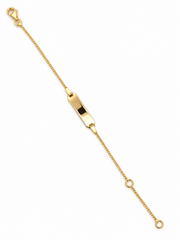 Baby Kinder Gelbgold ID-Armband &amp; Gratis Gravur