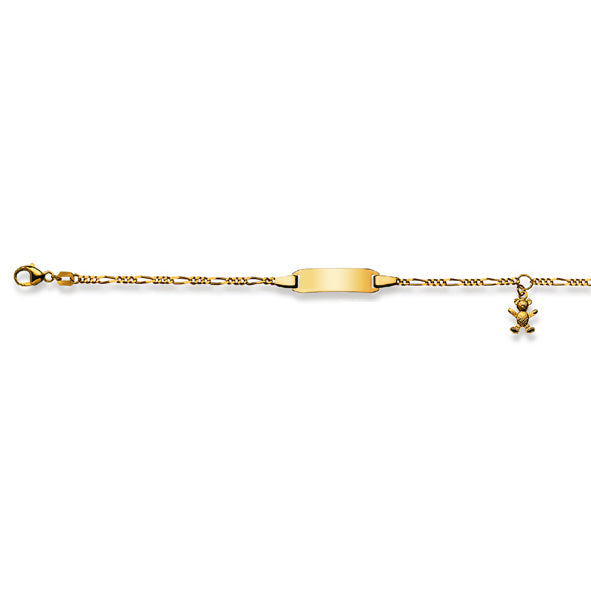 Baby Kinder ID-Armband in 18 Karat Gelbgold mit Gratis Gravur - 1173.01067/1400