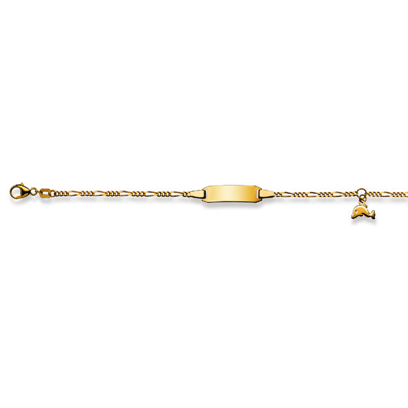 Baby Kinder ID-Armband in 18 Karat Gelbgold mit Gratis Gravur - 1173.01068/1400