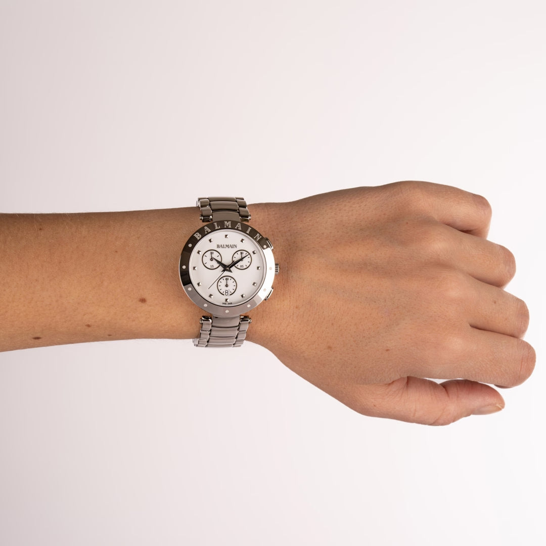Balmain Balmainia Bijou Chronograph 36mm Weiss Silber – B6251.33.26