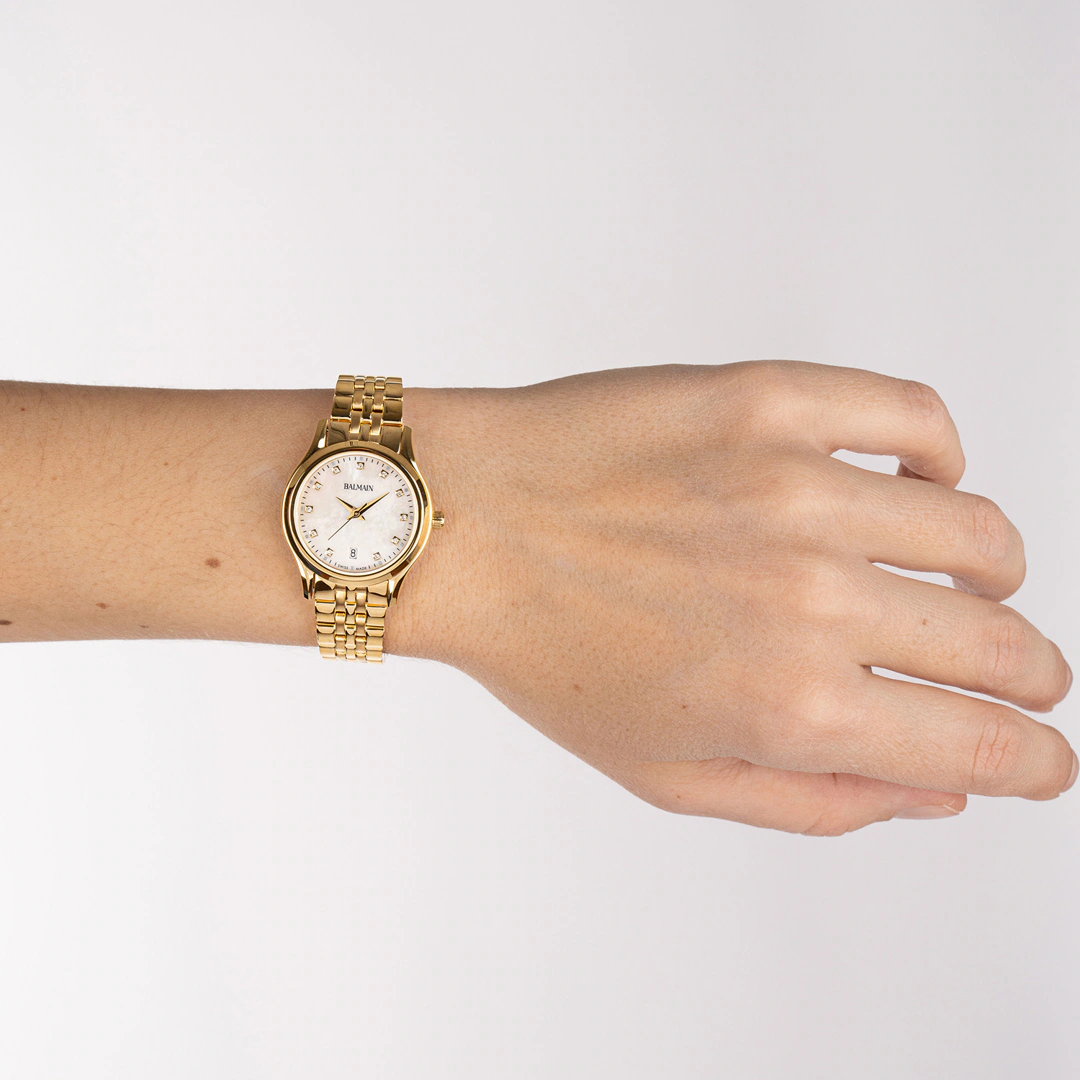 Balmain Beleganza Perlmutt Gold 28mm – B8340.33.86