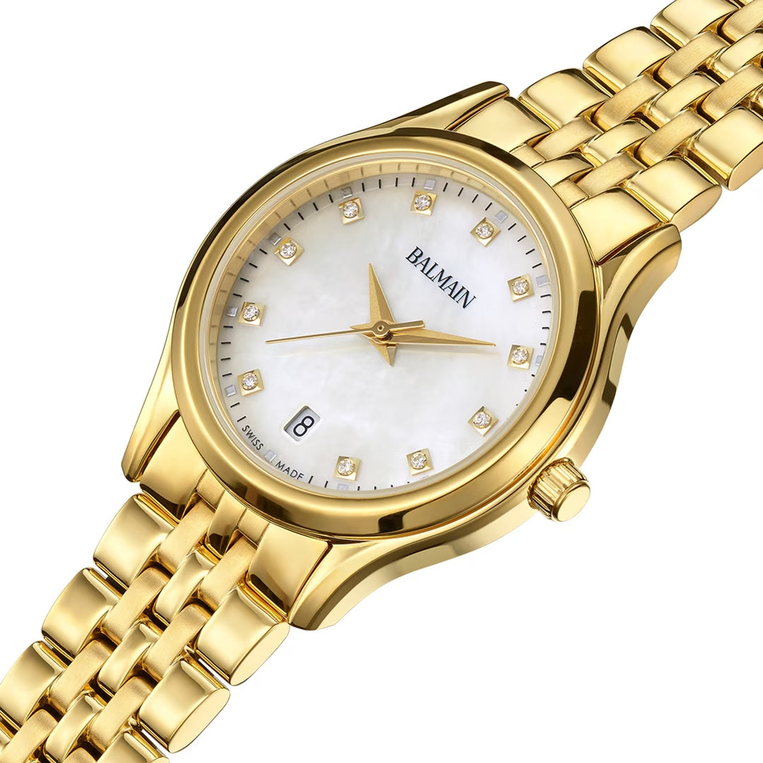 Balmain Beleganza Perlmutt Gold 28mm – B8340.33.86