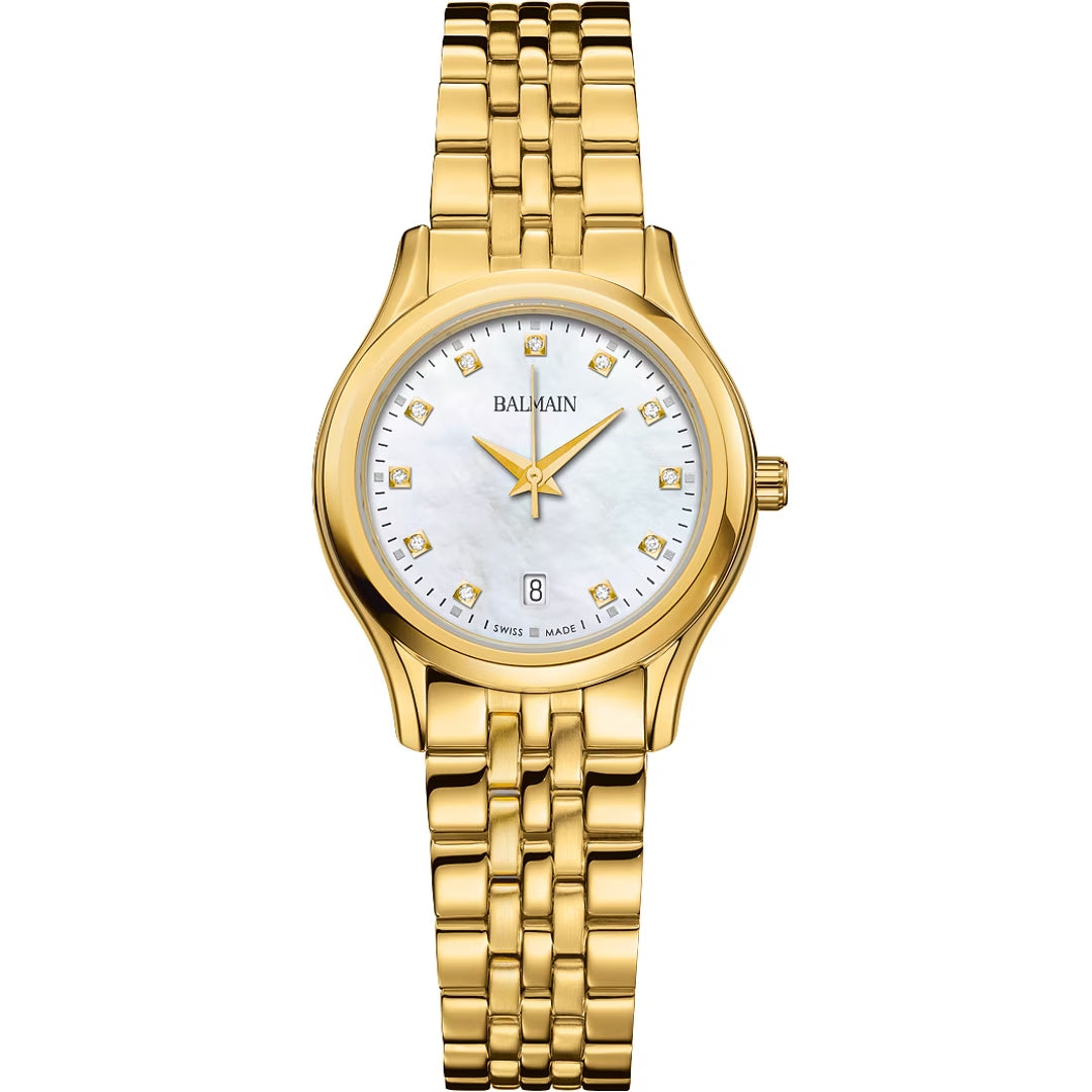Balmain Beleganza Perlmutt Gold 28mm – B8340.33.86