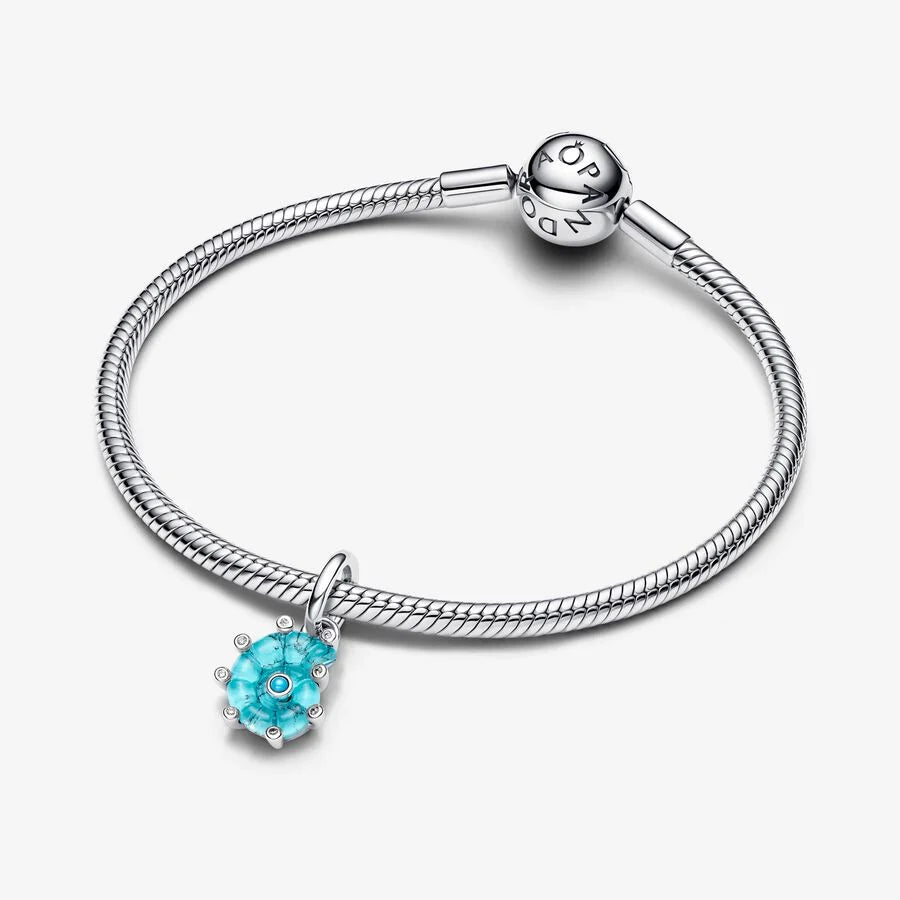 Blaue Murano-Glas Meeresschnecke Charm-Anhänger - 793900C01