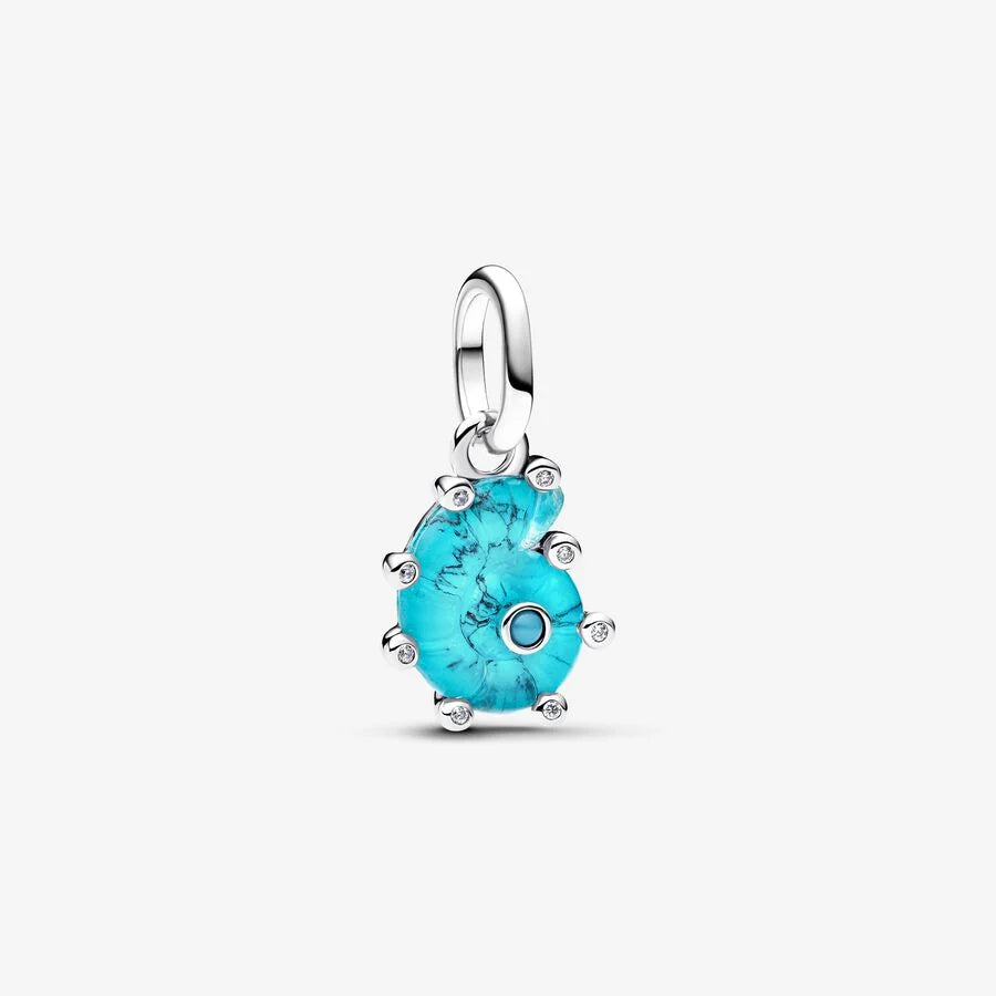 Blaue Murano-Glas Meeresschnecke Charm-Anhänger - 793900C01
