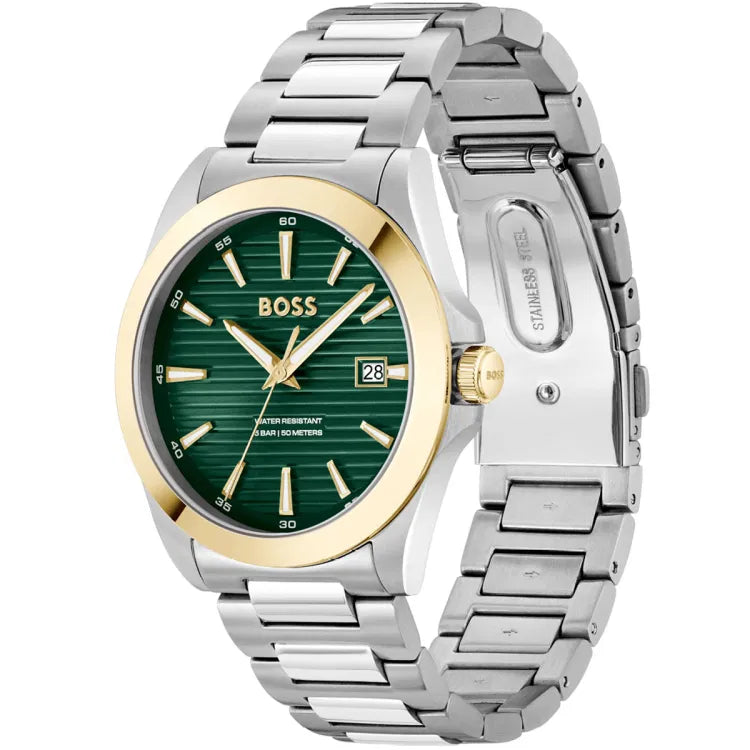 Boss Strike Herrenuhr in Silber & Grün - 1514173