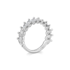 Bague semi-éternité large navette sertie de diamants taille laboratoire – Bague élégante avec diamants taille laboratoire - 41062990