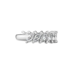 Bague semi-éternité large navette sertie de diamants taille laboratoire – Bague élégante avec diamants taille laboratoire - 41062990