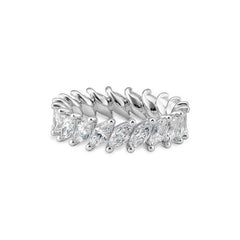 Bague Mémoire Navette Large en Diamants Taille Laboratoire – Bague élégante avec diamants taille laboratoire - 41062960