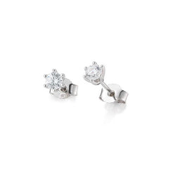 Boucles d'oreilles Breuning en or 18 carats 6 griffes avec diamant - 01/84827