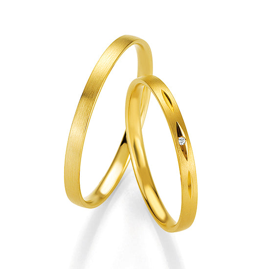 Breuning Dezent Trauringe mit Diamant 0,007 ct. - 48/04332 & 48/04331