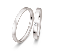 Breuning Dezent Trauringe mit Diamant 0,03 ct. - 48/05732 & 48/05731