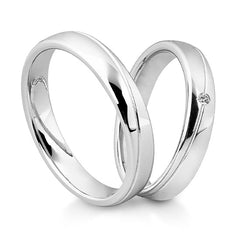 Breuning Klassik Trauringe mit Diamant - 48/04034 & 48/04033