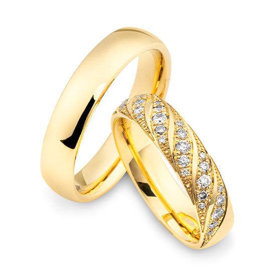 Breuning Luxury Trauringe mit 35 Diamanten - 48/09910 & 48/09909