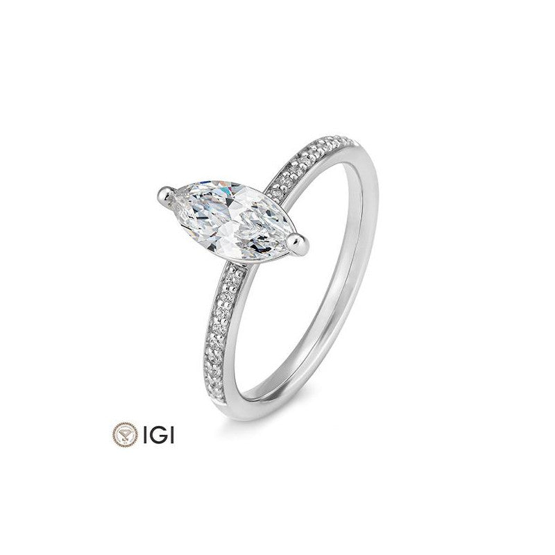 Breuning Navette Verlobungsring mit Diamanten - 41/06237
