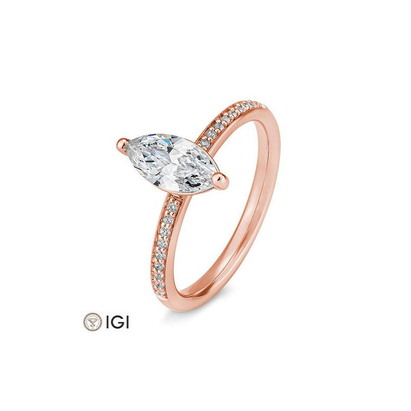 Breuning Navette Verlobungsring mit Diamanten - 41/06237