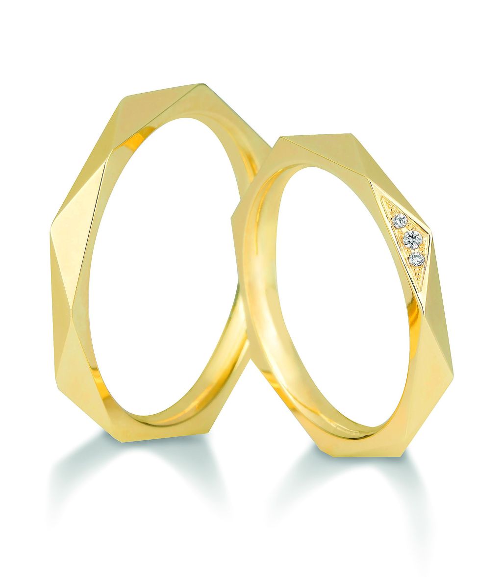 Breuning Trauringe Afterglow mit Diamanten - 48/06484 & 48/06483