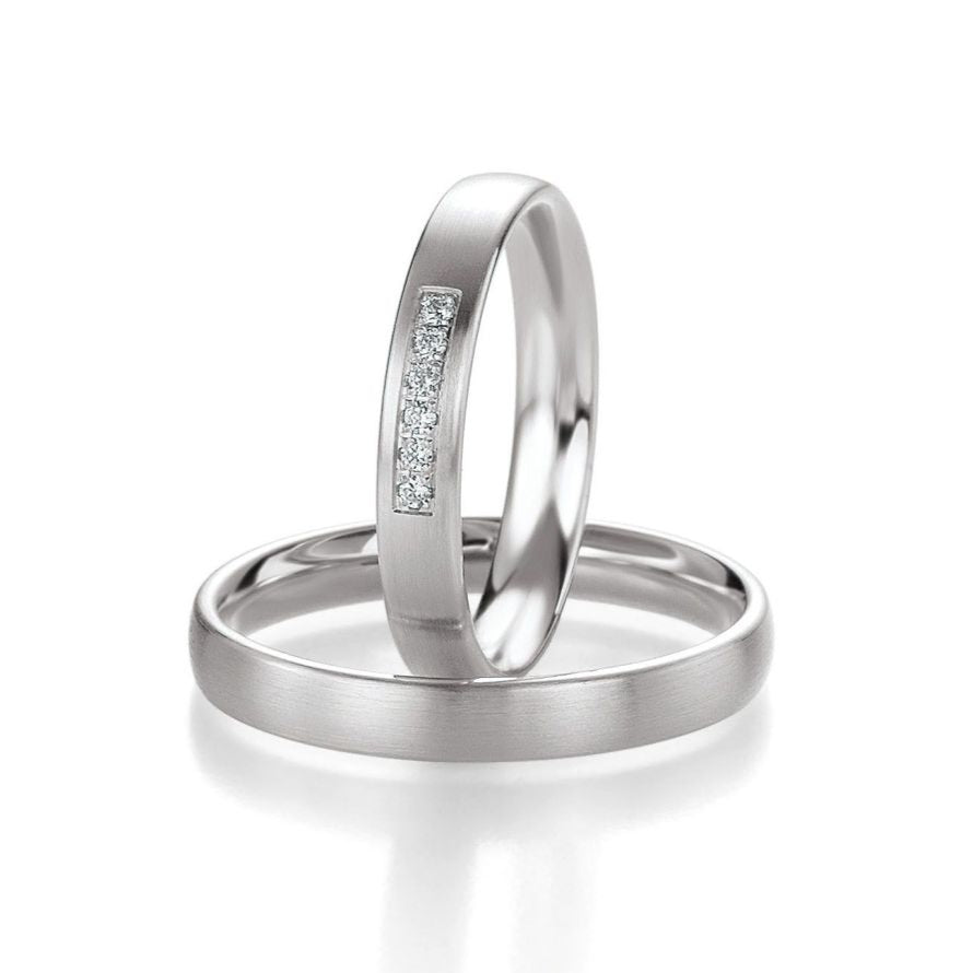 Breuning Trauringe Basic mit Diamanten - 48/05630 & 48/05629