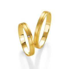 Breuning Trauringe Basic mit einem Diamanten - 48/05606 & 48/05605