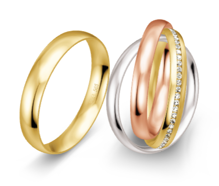 Breuning Trauringe Tenere mit Diamanten - 48/06758 & 48/06757