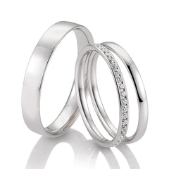 Breuning Triset Trauringe mit Diamanten 0,43 ct. - 48/50109 & 48/50110 & 48/04717