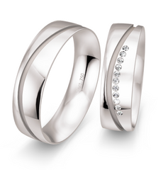 Breuning Welle Trauringe mit 11 Diamanten 0,083 ct. - 48/02628 & 48/02627