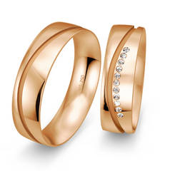 Breuning Welle Trauringe mit 11 Diamanten 0,083 ct. - 48/02628 & 48/02627