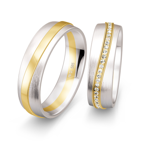 Breuning Welle Trauringe mit 56 Diamanten 0,308 ct./ges. - 48/04510 & 48/04509
