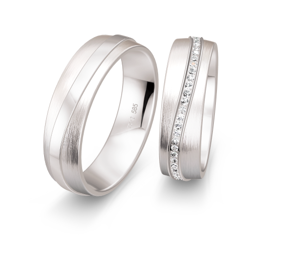 Breuning Welle Trauringe mit 56 Diamanten 0,308 ct./ges. - 48/04510 & 48/04509