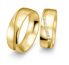 Breuning Welle Trauringe mit 7 Diamanten - 48/05210 & 48/05209