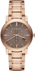 Burberry BU9754 The City Unisex Uhr – Roségold Edelstahl – Braun Zifferblatt – Swiss Quartz