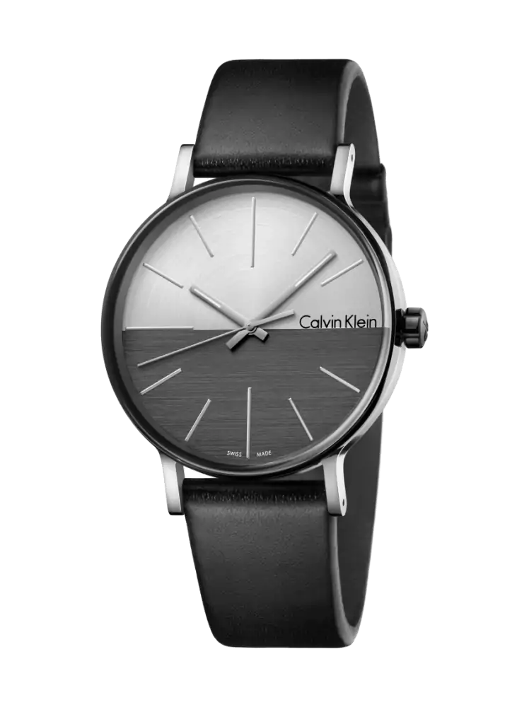 Calvin Klein Boost Schwarz Grau Leder Herrenuhr - K7Y21CCX