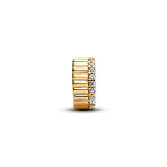 Charm Clip Pandora, Funkelnde Rillen aus 585er Gelbgold Vergoldet - 764078C01