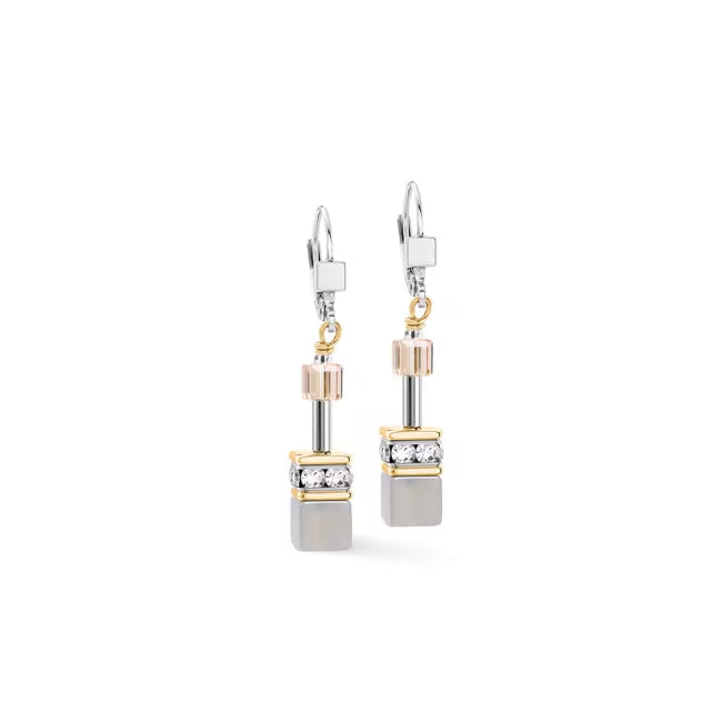 Coeur de Lion Ohrhänger Achat & Hämatit Grau-Gold – 4017/20-1216