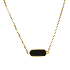Damen Collier in 750/18 Karat Gelbgold mit Onyx - 277652
