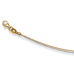 Collier Anker Rund Bicolor 750 Gold | Gelbgold-Weissgold 0.6 mm