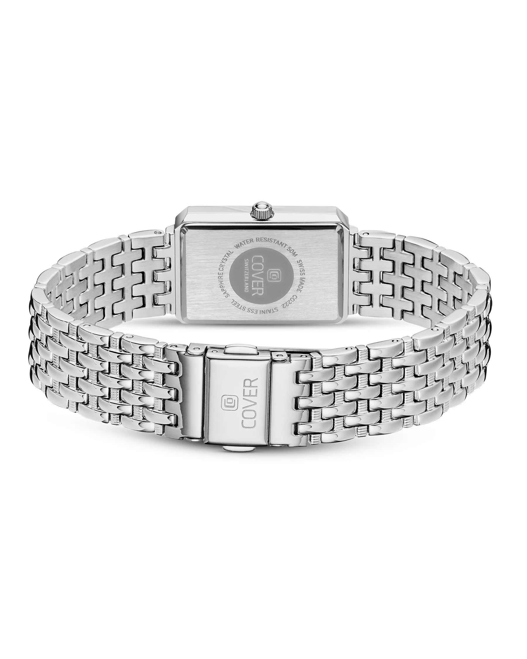 COVER Noble Square Hellblau, Silber Damenuhr - CO222.03