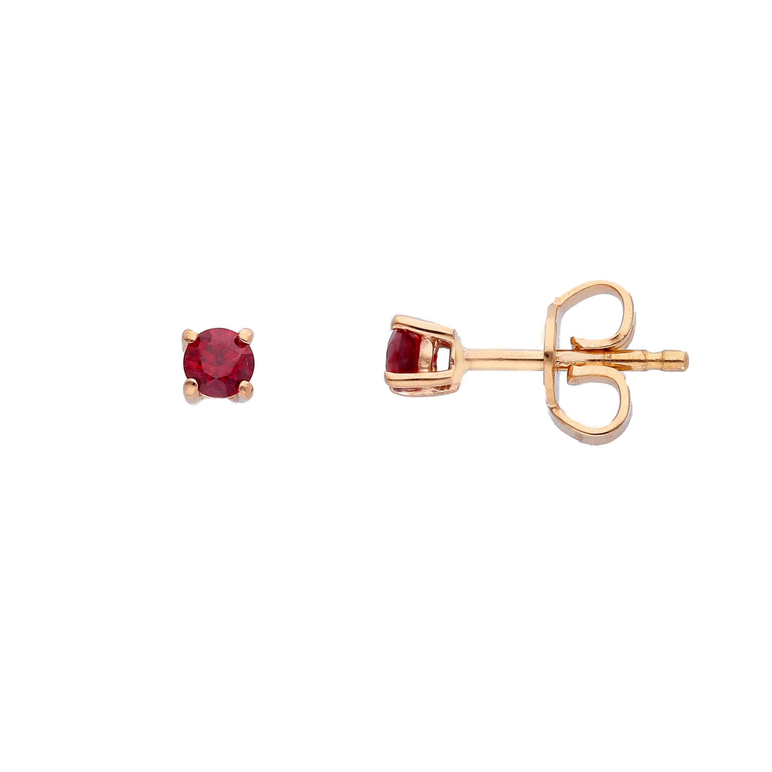 Damen-Ohrstecker aus 18 Karat  Roségold mit funkelndem Rubin - 220870