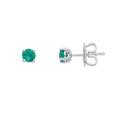 Damen-Ohrstecker aus 18 Karat Weissgold mit funkelndem Smaragd