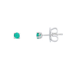 Damen-Ohrstecker aus 18 Karat Weissgold mit funkelndem Smaragd