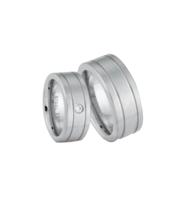 Edelsthal Partnerringe mit gratis Gravur - Edelstahl Ring - IS/33-8GS/80