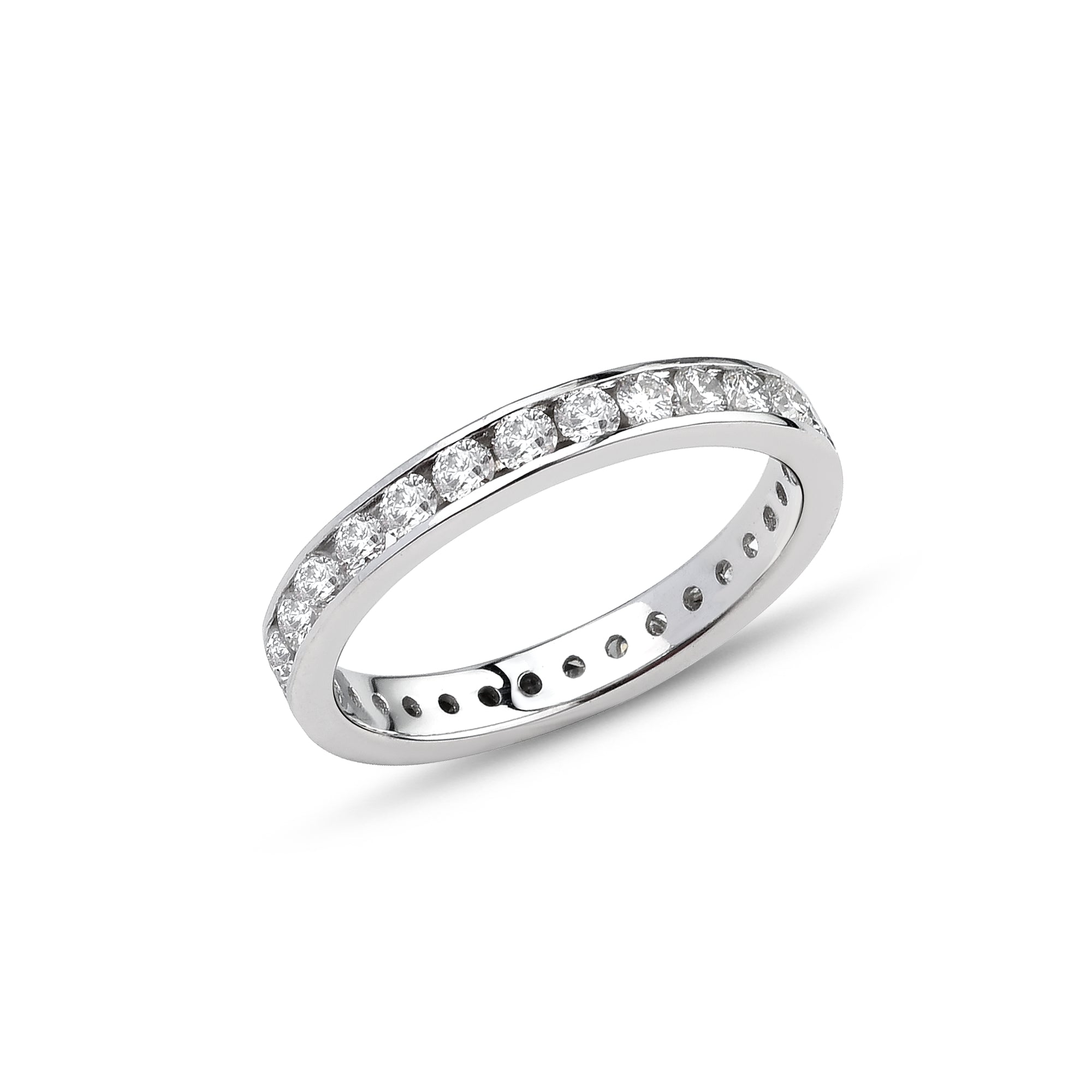 Eleganter 18K Weissgold-Ring, Grösse 56, mit funkelnden Diamanten - YZ0005345