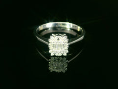Bague élégante en or blanc 18 carats avec diamant de 0,11 ct – taille 54, disponible immédiatement – ​​MYZ0000076