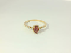 Eleganter Weissgoldring mit Turmalin & Diamanten – 18 Karat Gold - YZ0003257